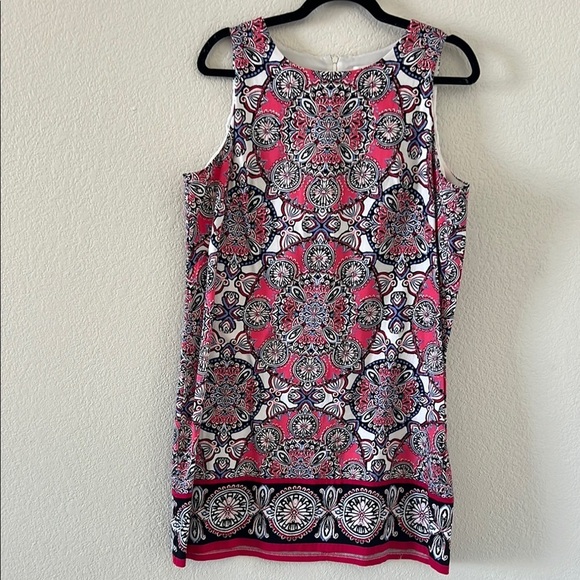 London times Dresses & Skirts - Londo Times Pink and Black Patterned Sleeveless Dress